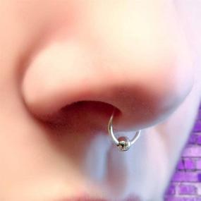 img 1 attached to Septum Rings Stainless Piercing Jewelry Women's Jewelry and Body Jewelry