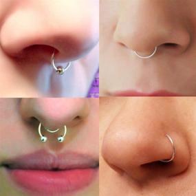 img 2 attached to Septum Rings Stainless Piercing Jewelry Women's Jewelry and Body Jewelry