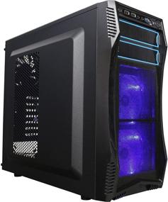 img 4 attached to 💻 Корпус компьютерного корпуса ROSEWILL CHALLENGER S ATX Mid Tower Gaming с синим светодиодом, 3 предустановленными вентиляторами и портами доступа кофронтального ввода/вывода для настольного ПК