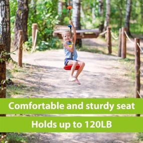 img 1 attached to 🌳 Dolowee Climbing Rope Tree Swing with Platforms and Disc Swings Seat Set - Outdoor Swingset Accessories for Kids - Playground Backyard Swing, Swing Outside Playset Toys (Green)