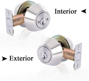 img 3 attached to 🔒 Rulart Double Keyed Deadbolt Lock - 2-Way Adjustable Cylinder | Privacy/Passage | Satin Stainless Steel