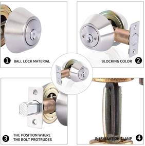 img 1 attached to 🔒 Rulart Double Keyed Deadbolt Lock - 2-Way Adjustable Cylinder | Privacy/Passage | Satin Stainless Steel