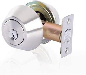 img 4 attached to 🔒 Rulart Double Keyed Deadbolt Lock - 2-Way Adjustable Cylinder | Privacy/Passage | Satin Stainless Steel