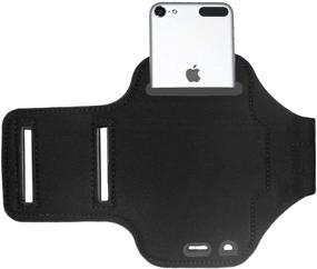 img 1 attached to 🏋️ i2 Gear Exercise Armband for iPod Touch 7th, 6th & 5th Gen with Reflective Border, Key Holder - Black