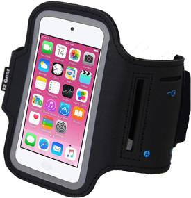 img 3 attached to 🏋️ i2 Gear Exercise Armband for iPod Touch 7th, 6th & 5th Gen with Reflective Border, Key Holder - Black