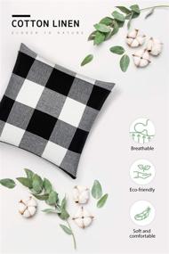 img 2 attached to 🐃 Syntus Set of 2 Buffalo Check Throw Pillow Covers: Farmhouse Outdoor Plaid Cushion Cases for Home Easter Decor - Black and White Cotton Linen, 18 x 18 inches