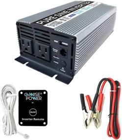 img 4 attached to ⚡️ GoWISE Power 600W Pure Sine Wave Inverter 12V DC to 120V AC + 2 AC Outlets, 1 USB Port, 2 Clamp Cables (1200W Peak), Model PS1001