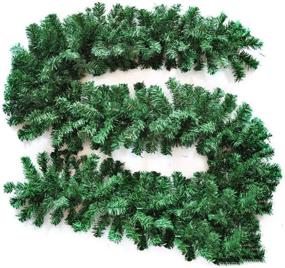 img 4 attached to 🎄 Premium Crownland 9 Feet Non-Lit Christmas Garland for Indoor/Outdoor Decorations - High-Quality Artificial Greenery for Home, Garden, or Wedding Party