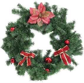 img 3 attached to 🎄 Premium Crownland 9 Feet Non-Lit Christmas Garland for Indoor/Outdoor Decorations - High-Quality Artificial Greenery for Home, Garden, or Wedding Party