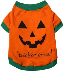 img 4 attached to Aslaylme Halloween Puppy Pumpkin Costume T-Shirt for Small Dogs and Cats