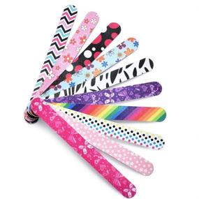 img 4 attached to 🎀 IFUNSON Professional Nail File and Buffers for Women and Girls - 10 PCS, Colorful 150/150 Grit Natural Emery Boards