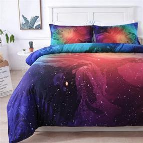img 4 attached to 🛏️ Homaxy Full/Queen 3-Piece Colorful Marble Bedding - Pastel Green Blue Red Purple Duvet Cover Sets with 2 Pillow Sham - 3D Space Marble Abstract Art Texture Printed Design - Super Soft Comforter Cover
