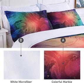 img 2 attached to 🛏️ Homaxy Full/Queen 3-Piece Colorful Marble Bedding - Pastel Green Blue Red Purple Duvet Cover Sets with 2 Pillow Sham - 3D Space Marble Abstract Art Texture Printed Design - Super Soft Comforter Cover