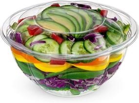 img 4 attached to 🥗 Convenient Pack of 50 Sets - 32 oz. Plastic Salad Bowls To Go With Airtight Lids