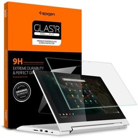 img 4 attached to 📱 Spigen Tempered Glass Screen Protector for Lenovo Chromebook Flex 3 (82HG0006US) - 11.6 inch [Enhanced 9H Hardness]