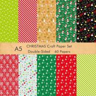 🎄 astaron 60 sheets christmas pattern paper set – 5.5 x 8.2 inches decorative paper for xmas card making, scrapbook decoration – 10 styles logo