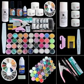 img 3 attached to 💅 Latorice Glitter Acrylic Powder Nail Art Kit - 12 Colors Collection with False Nail Tips, Decoration Tools - No Acrylic Liquid Needed