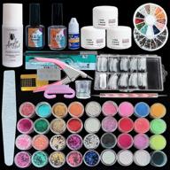 💅 latorice glitter acrylic powder nail art kit - 12 colors collection with false nail tips, decoration tools - no acrylic liquid needed logo