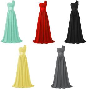 img 2 attached to 👗 HAWEE Women's One Shoulder Chiffon Long Evening Dress: Elegant Floor-Length Trailing Bridesmaid Dress