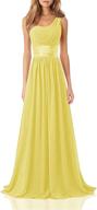 👗 hawee women's one shoulder chiffon long evening dress: elegant floor-length trailing bridesmaid dress logo