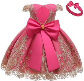 img 4 attached to 🎉 Sparkling Toddler Baby and Girls Lace Applique Birthday Party Flower Girl Pageant Dress with Petticoat