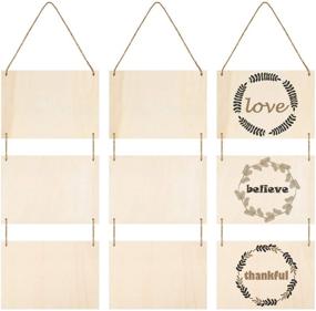 img 4 attached to 🔖 Set of 3 Unfinished Wood Hanging Signs - Blank Decorative Plaques for Home Decor, DIY Craft Projects - Wooden Slices Banners with Ropes