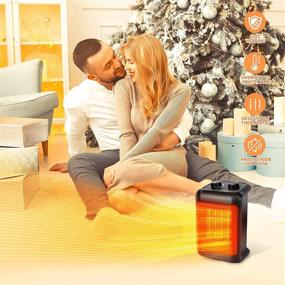 img 1 attached to 🔥 EVELYN Space Heater: Portable 1500W Electric Heater with Thermostat - Safe, Quiet, and Fast Heating Ceramic Room Small Heater Fan for Home Office Indoor Use