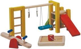 img 1 attached to 🌿 Sustainably Crafted PlanToys Wooden Dollhouse Playground Equipment (7153): Safe, Eco-Friendly, Non-Toxic Design