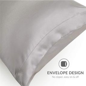 img 1 attached to 🌙 Bedsure Satin Pillowcase for Hair and Skin - Silver Grey Silk Pillowcase 2 Pack 20x30 inches - Set of 2 Satin Pillow Cases with Envelope Closure