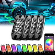 🚗 enhance your ride with the goodrun rgb led underglow kit – bluetooth controller, rgb remote, timing function, and music mode! perfect for off-road trucks and suvs – 4 pods logo