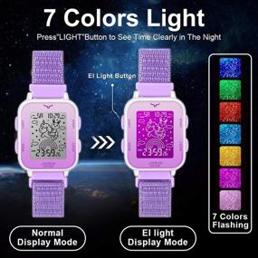 img 1 attached to 🦄 Venhoo Kids Digital Watch: Moving Unicorn Dial, Colorful LED, Outdoor Sport Strap