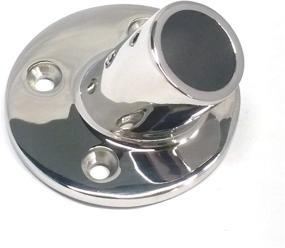img 1 attached to 🛥️ Keehui Heavy Duty 316 Stainless Steel Marine Grade Boat Hand Railing Fittings - Round 1'' Base - 30 Degree Tube Base