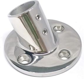img 4 attached to 🛥️ Keehui Heavy Duty 316 Stainless Steel Marine Grade Boat Hand Railing Fittings - Round 1'' Base - 30 Degree Tube Base