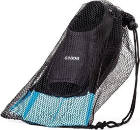 img 1 attached to 🏊 SCOOB Swimming Training Fins: Travel Size Flippers for Snorkeling, Diving, and Pool Activities - Men, Women, Kids, with Trendy Two Tone Design. Includes Travel Mesh Bag!