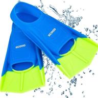 🏊 scoob swimming training fins: travel size flippers for snorkeling, diving, and pool activities - men, women, kids, with trendy two tone design. includes travel mesh bag! logo