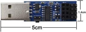 img 2 attached to 🔌 Stemedu USB к ESP8266 ESP-01 Последовательный беспроводной передатчик, модуль WiFi с 4 МБ SPI Flash, ESP-01S Прог WiFi программатор и загрузчик с кнопкой сброса, чип CH340C.