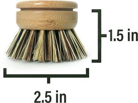 img 3 attached to 🧽 Larga Vitae 6-Pack Renewable Bamboo Wood Dish Brush Heads with Natural Bristle Palm Fiber, Enhanced Durability, Longevity, and Heavy Duty Kitchen Cleaning