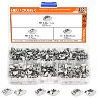 🔩 240-piece helifouner 2020 series t nuts assortment kit - m3 m4 m5 t slot nut variety logo