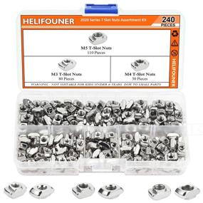 img 4 attached to 🔩 240-Piece HELIFOUNER 2020 Series T Nuts Assortment Kit - M3 M4 M5 T Slot Nut Variety