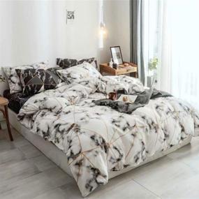 img 3 attached to 🔶 Jumeey Geometric Comforter Set Queen: Art Triangle Design for Ultimate Comfort and Style - Full Size Bedding for Women, Girls, Teens, and Men