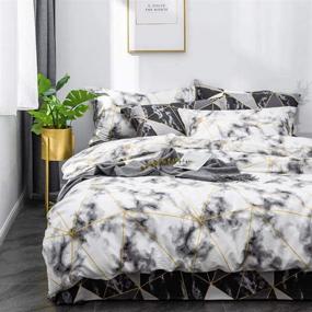 img 1 attached to 🔶 Jumeey Geometric Comforter Set Queen: Art Triangle Design for Ultimate Comfort and Style - Full Size Bedding for Women, Girls, Teens, and Men