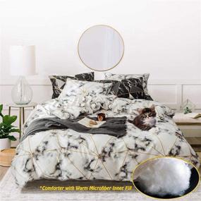 img 4 attached to 🔶 Jumeey Geometric Comforter Set Queen: Art Triangle Design for Ultimate Comfort and Style - Full Size Bedding for Women, Girls, Teens, and Men