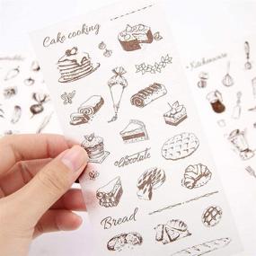 img 2 attached to 🍽️ 18 Sheets Set - Kitchenware Cooking Tools Cake Bread Food Fruit Vegetables Sticker Set for Scrapbooking, Journal, Diary, DIY Label Crafts (Food Theme)