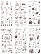 🍽️ 18 sheets set - kitchenware cooking tools cake bread food fruit vegetables sticker set for scrapbooking, journal, diary, diy label crafts (food theme) logo