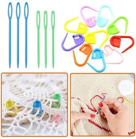 img 3 attached to 🧶 Complete DIY Crochet Kit: Premium Huge Crochet Hooks Set with Ergonomic Design, Stitch Markers, Sewing Needles, Needle Case, Yarn Scissors - Perfect for Giant Chunky Yarn Projects, Carpet, Scarf, Wool Roving, and Weaving