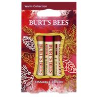 💄 burt's bees holiday gift set, 3 lip shimmers in gift box, warm collection (peony, fig, rhubarb) logo