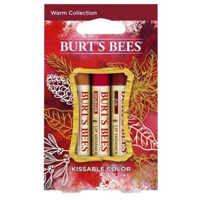 img 4 attached to 💄 Burt's Bees Holiday Gift Set, 3 Lip Shimmers in Gift Box, Warm Collection (Peony, Fig, Rhubarb)