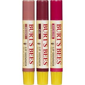 img 2 attached to 💄 Burt's Bees Holiday Gift Set, 3 Lip Shimmers in Gift Box, Warm Collection (Peony, Fig, Rhubarb)