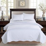 ayasw lightweight bedspread: the copper pattern, full/queen 86x94 inch, white and ash grey - all-season coverlet logo