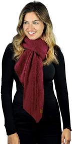 img 4 attached to 🧣 Warm and Stylish C.C Women's Boucle Knit Bias Cut Whipstitched Edged Long Scarf Wrap: Perfect Winter Fashion Accessory